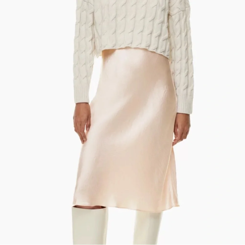 Aritzia Satin Pink Skirt - Picture 3 of 6